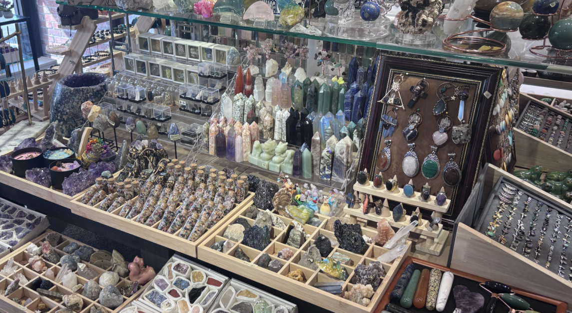 The Huang family sources their crystals from many different parts of the world. (Sophia Gallon / Heights Staff)